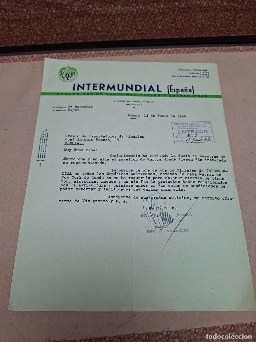 Cartas comerciales: CARTA COMERCIAL INTERMUNDIAL VALENCIA 1946