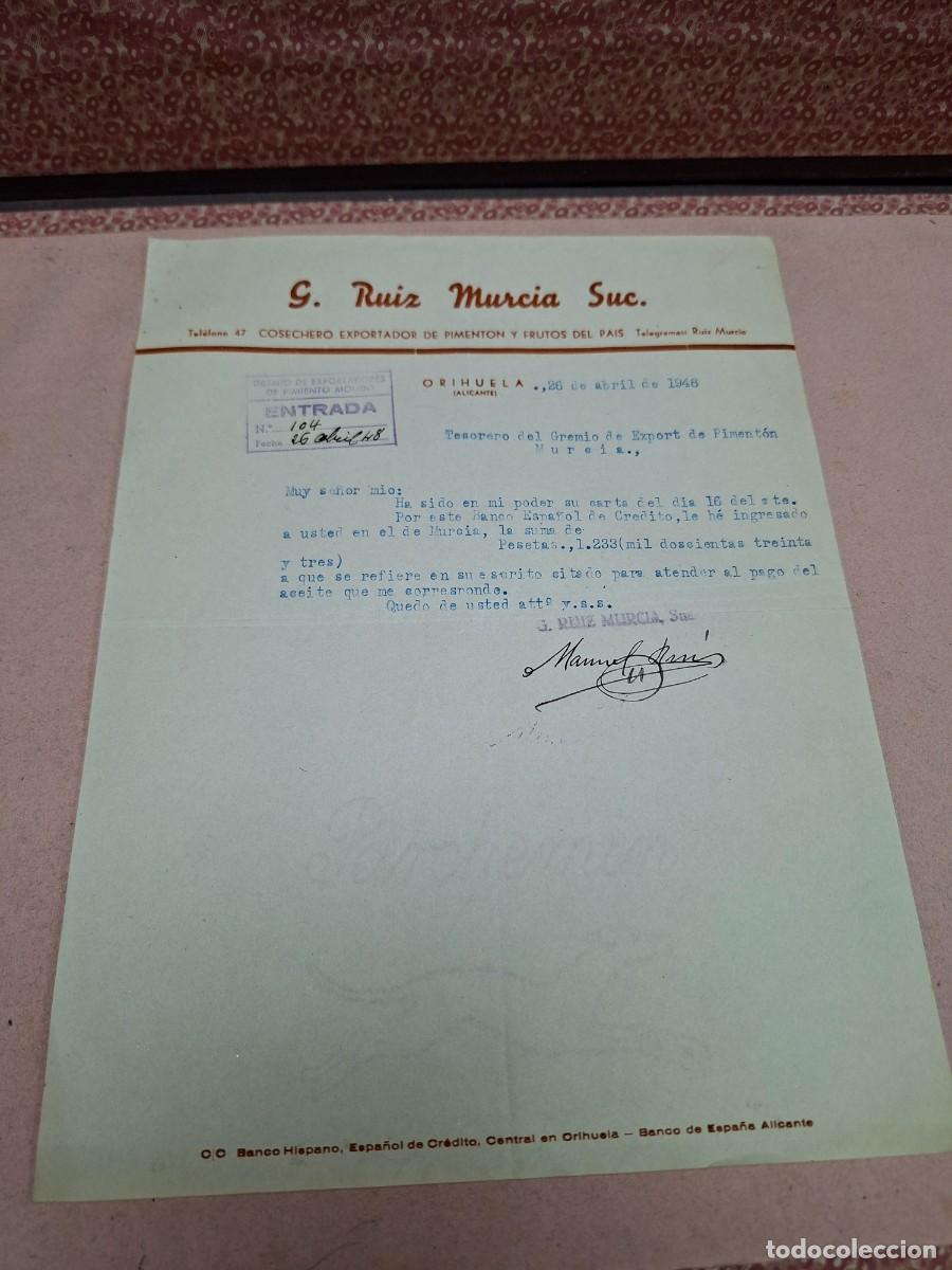 Cartas comerciales: ANTIGUA CARTA COMERCIAL RUIZ MURCIA ORIHUELA ALICANTE 1948