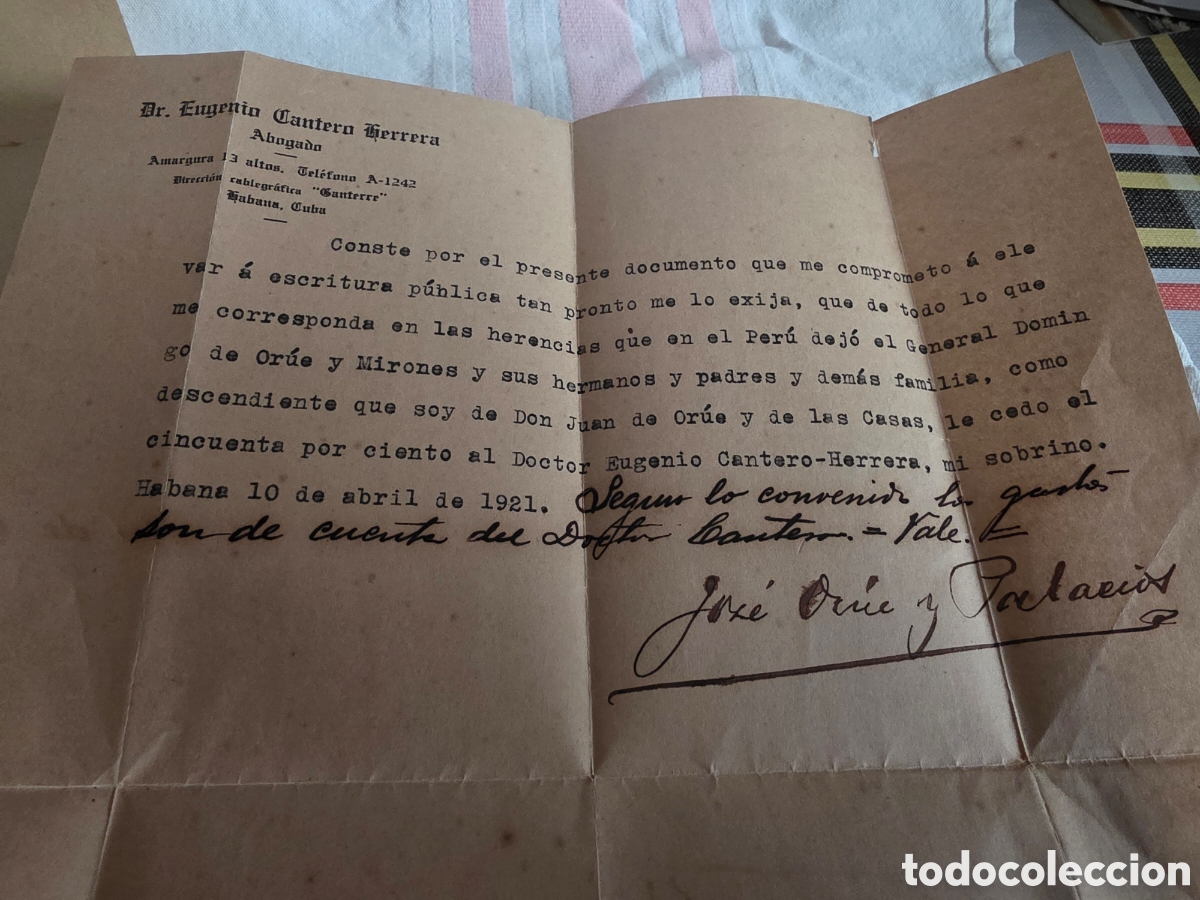Cartas comerciales: 3 DOCUMENTOS ANTIGUOS DE PODERES.CUBA 1921 - Foto 2