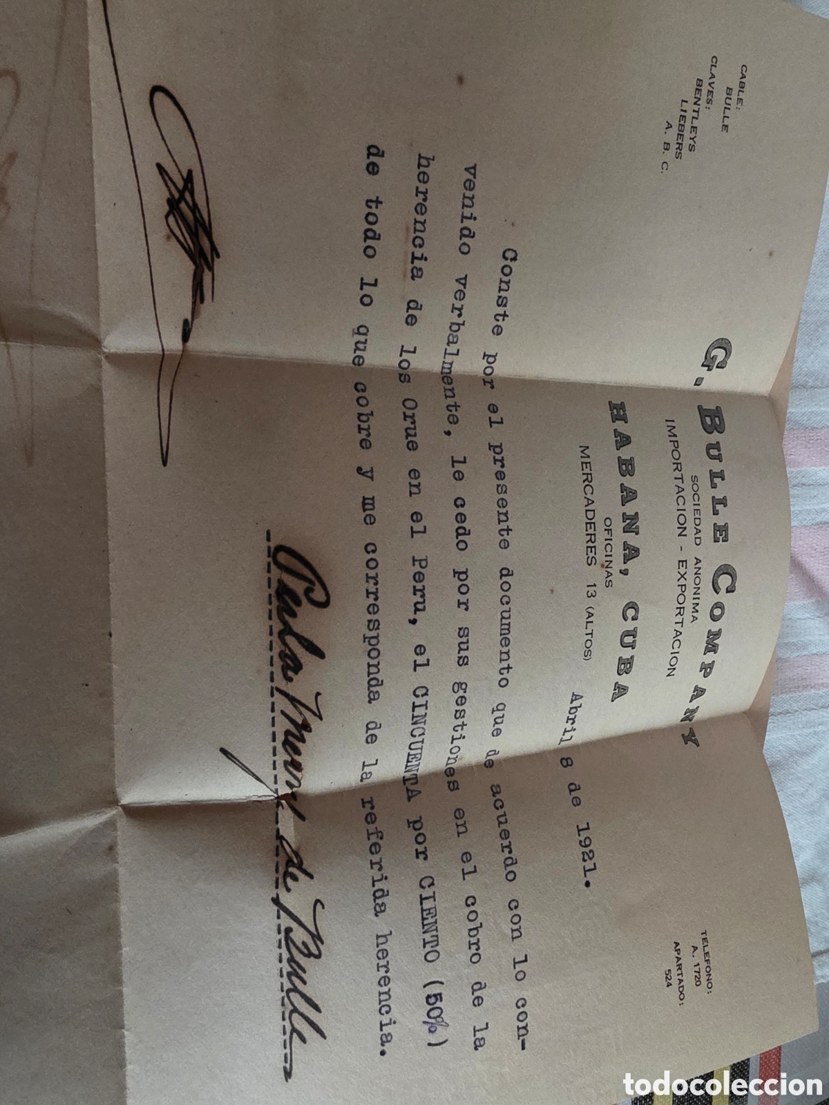 Cartas comerciales: 3 DOCUMENTOS ANTIGUOS DE PODERES.CUBA 1921 - Foto 3