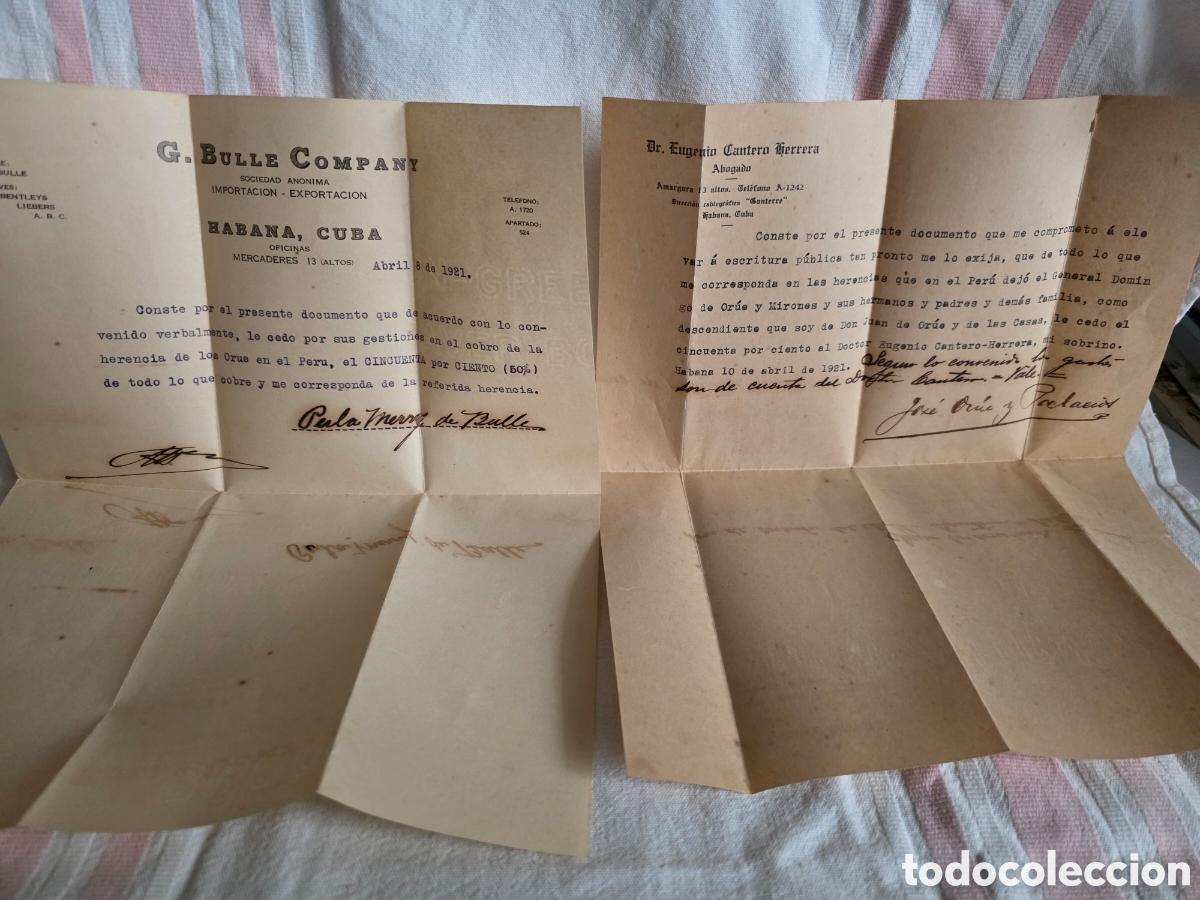Cartas comerciales: 2 DOCUMENTOS ANTIGUOS DE PODERES.CUBA 1921