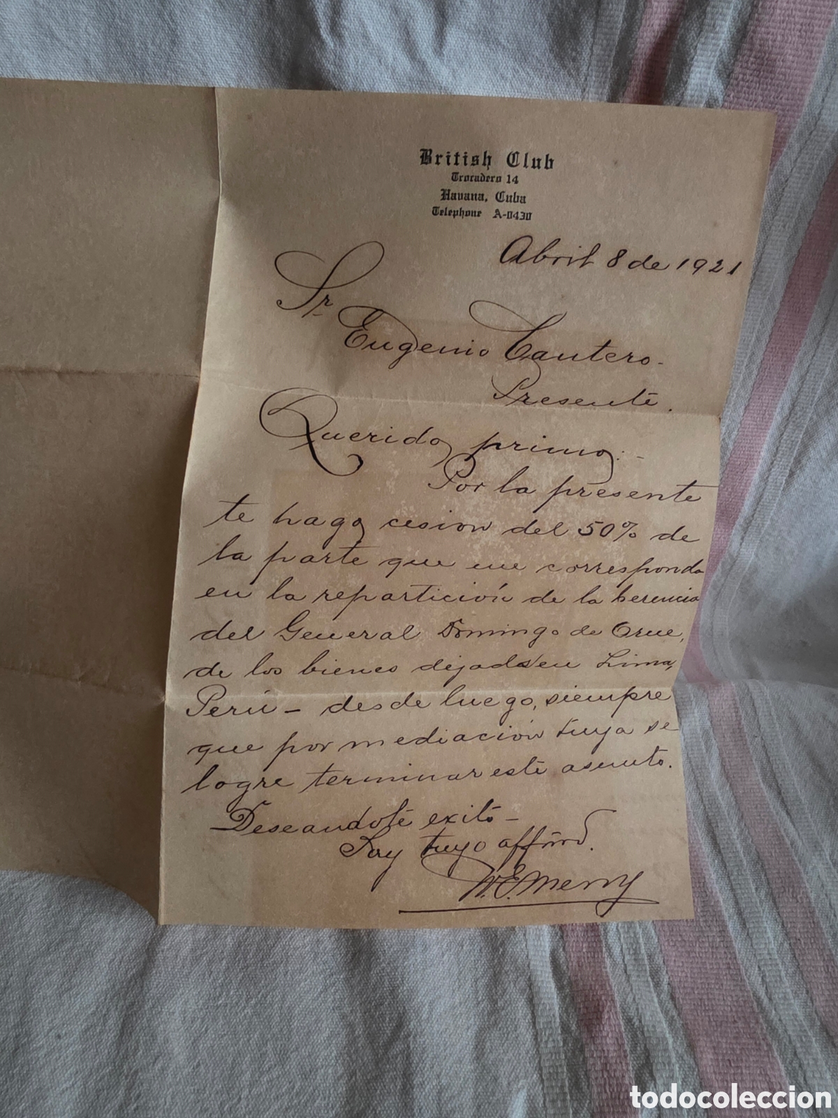 Cartas comerciales: 3 DOCUMENTOS ANTIGUOS DE PODERES.CUBA 1921 - Foto 4