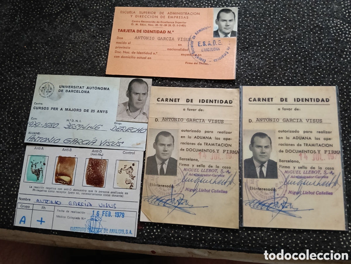 Cartas comerciales: Lote de (5) documentaci&oacute;n de Antonio Garc&iacute;a, Aduanas, Direcci&oacute;n de empresas, etc.