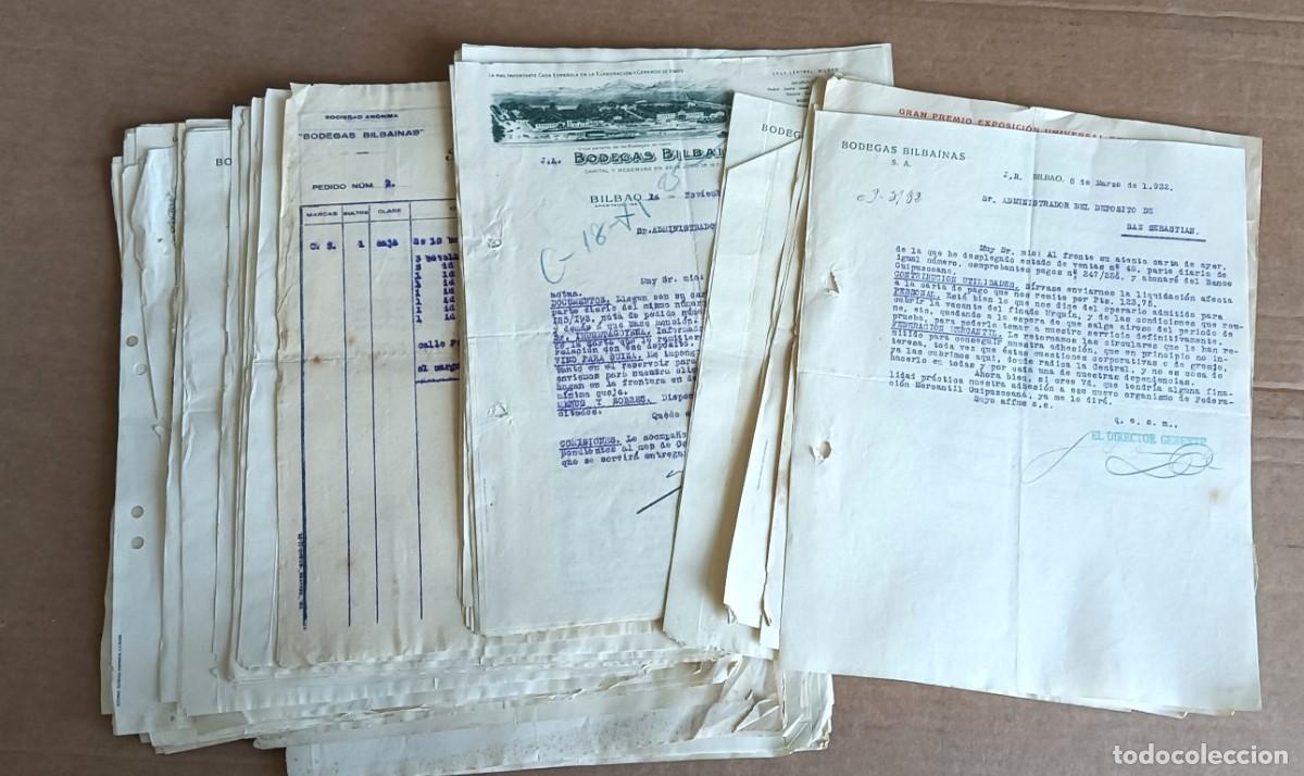 Cartas comerciales: Lote 95 cartas BODEGAS BILBAINAS Lo que m&aacute;s hay 1932 &ndash; 30 &ndash; 26 Alguna 22 &ndash; 25 -27 - 45