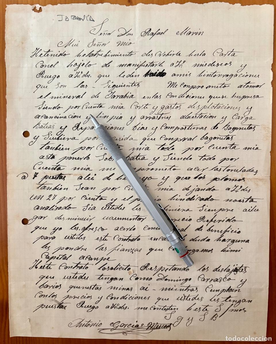 Cartas comerciales: JARAVIA- ALMERIA- MINERIA- CARTA PROPUESTA- RAFAEL MARIN- AGUILAS - Ca. 1910