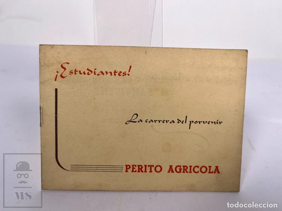 Cartas comerciales: Antigua Tarjeta Publicitaria - Academia Sanvisens / Perito Agricola - Barcelona
