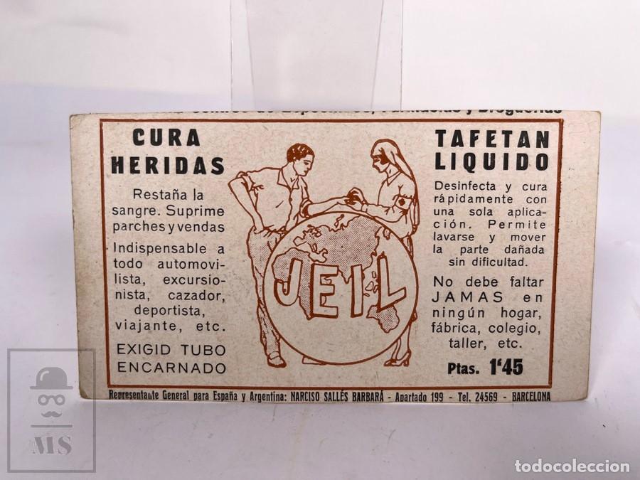 Cartas comerciales: Antigua Tarjeta Publicitaria - Jeil / Tafetan L&iacute;quido Cura Heridas - Barcelona
