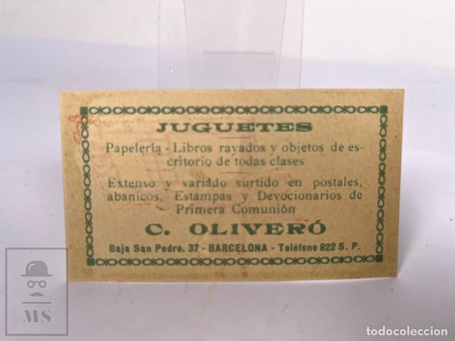 Cartas comerciales: Antigua Tarjeta Publicitaria - C. Oliver&oacute; / Juguets, Papeleria - Barcelona
