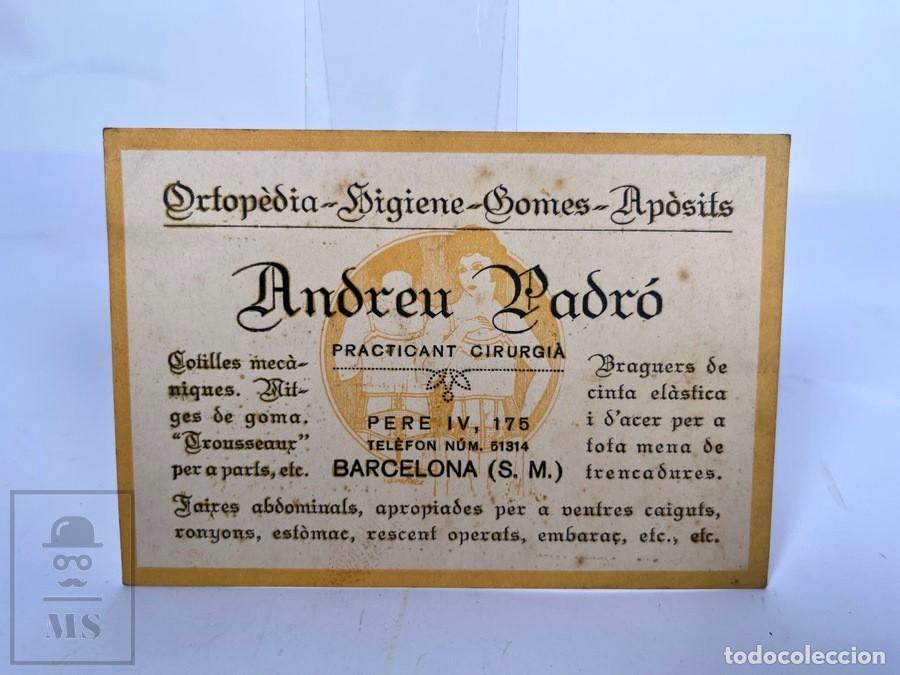 Cartas comerciales: Antigua Tarjeta Publicitaria - Andreu Padr&oacute; / Practicant Cirurgi&agrave; - Barcelona