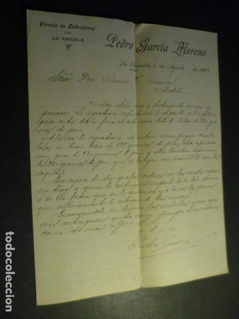 Cartas comerciales: LA RAMBLA CORDOBA CIRCULO DE LABRADORES CARTA 1907
