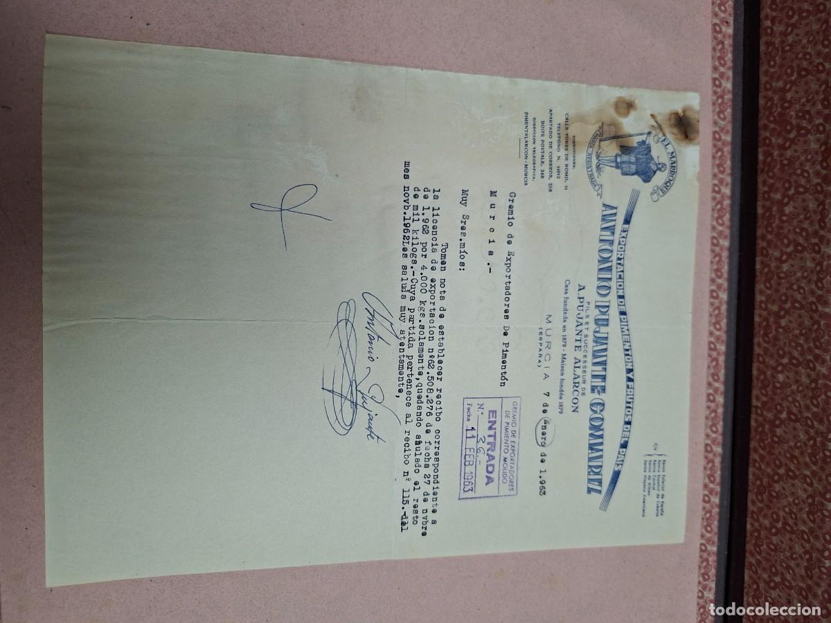 Cartas comerciales: ANTIGUA CARTA COMERCIAL EL MARROQUI PIMENTON PUJANTE GOMARIZ MURCIA 1963