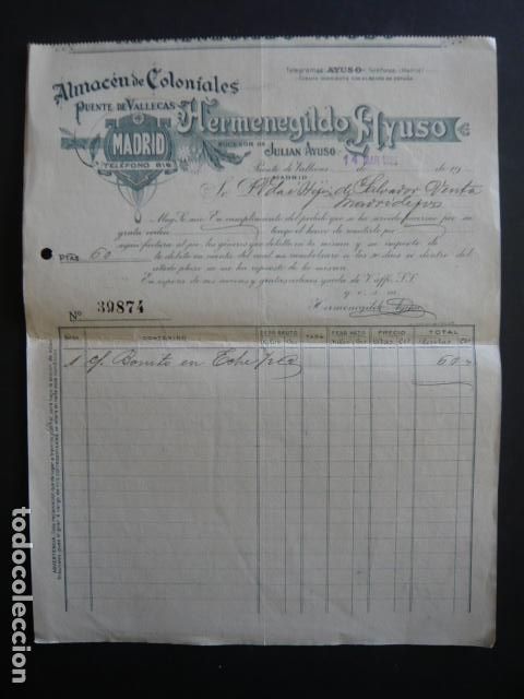 Cartas comerciales: MADRID PUENTE DE VALLECAS CARTA COMERCIAL 1923
