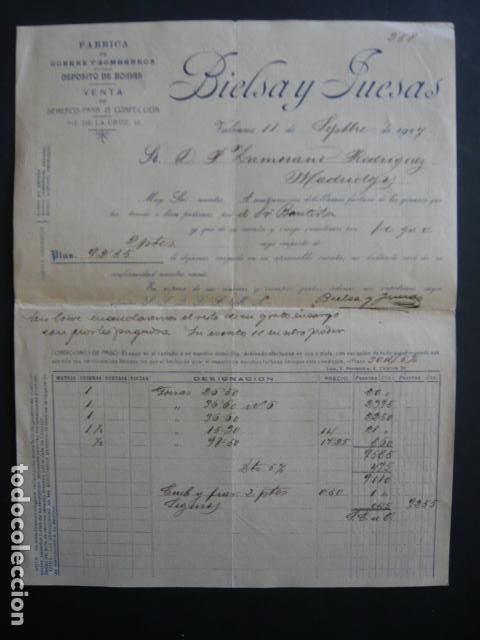 Cartas comerciales: VALENCIA CARTA COMERCIAL FABRICA DE GORRAS Y SOMBREROS BIELSA Y JUESAS 1917