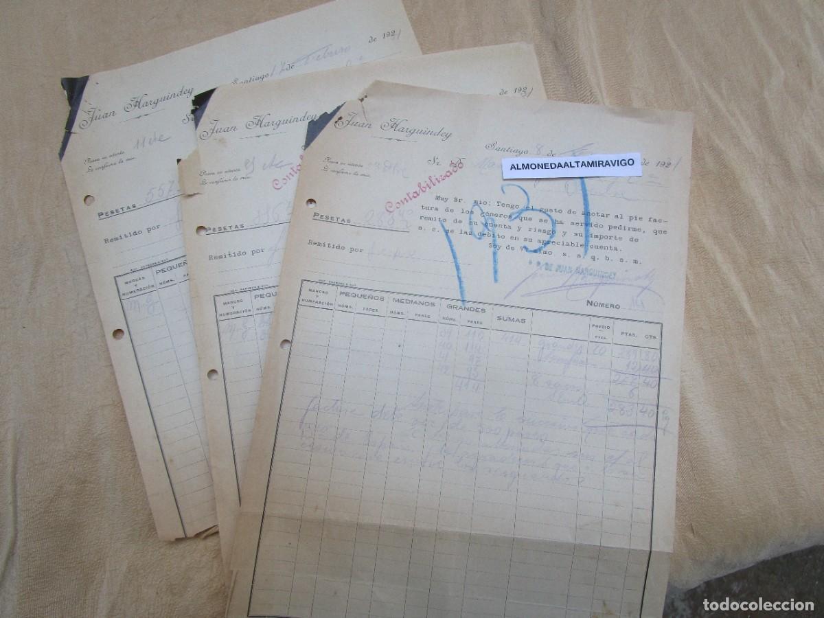 Cartas comerciales: JUAN HARGUINDEY - SANTIAGO COMPOSTELA 1931 - 3 CARTAS COMERCIALES MANUSCRITAS A ORENSE. + INFO