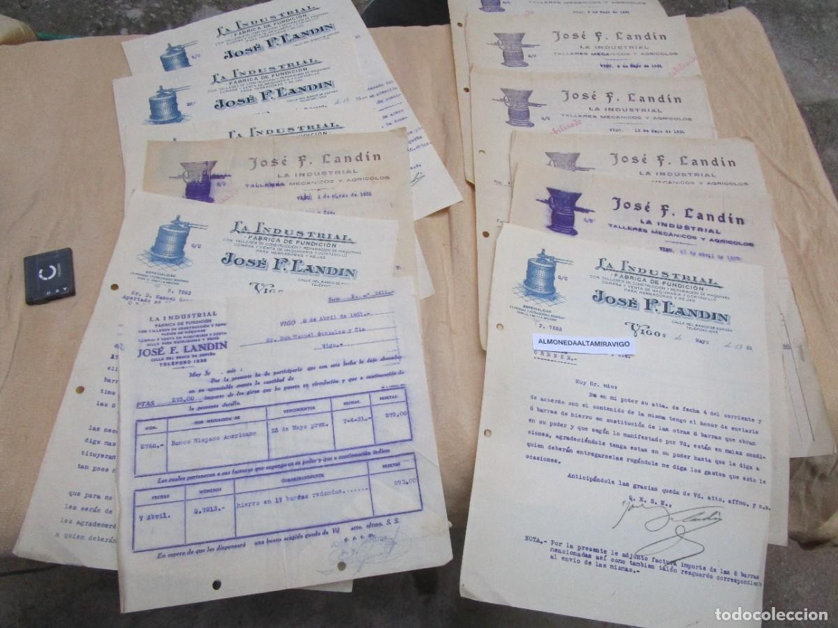 Cartas comerciales: JOSE F. LANDIN - FABRICA FUNDICION VIGO - 12 CARTAS COMERCIALES 1931 A ORENSE, FERRETERIA + INFO
