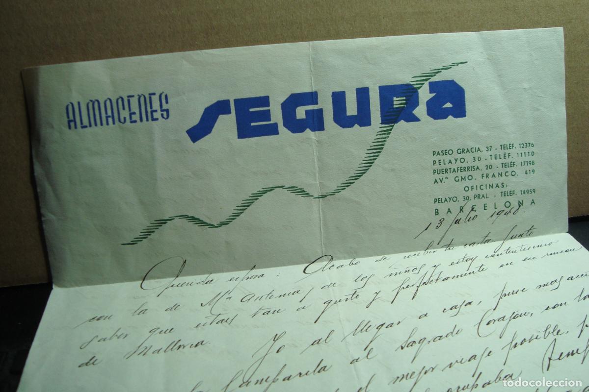Cartas comerciales: ANTIGUA CARTA ALMACENES SEGURA BARCELONA 1940. FIRMA EDUARDO SEGURA.