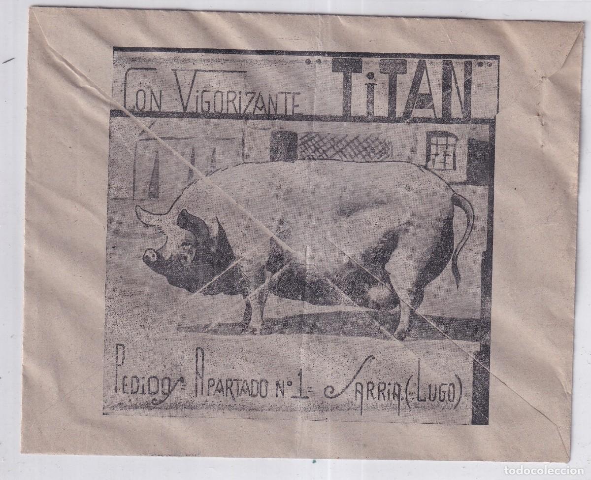 Cartas comerciales: Sobre con publicidad Galicia. Sr D. Eloy Gonz&aacute;lez. Sarria Lugo