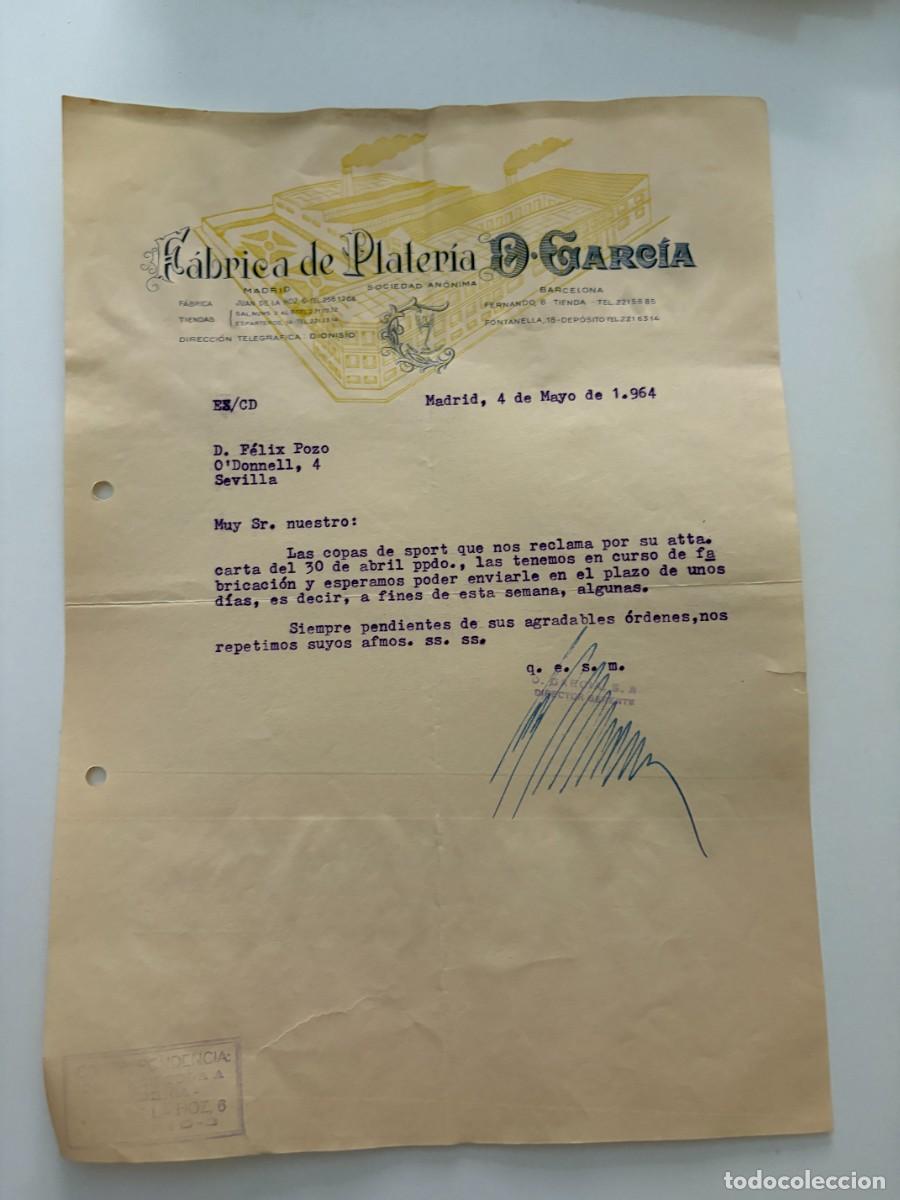 Cartas comerciales: CARTA COMERCIAL. FABRICA DE PLATERIA D. GARC&Iacute;A. MADRID, 1964