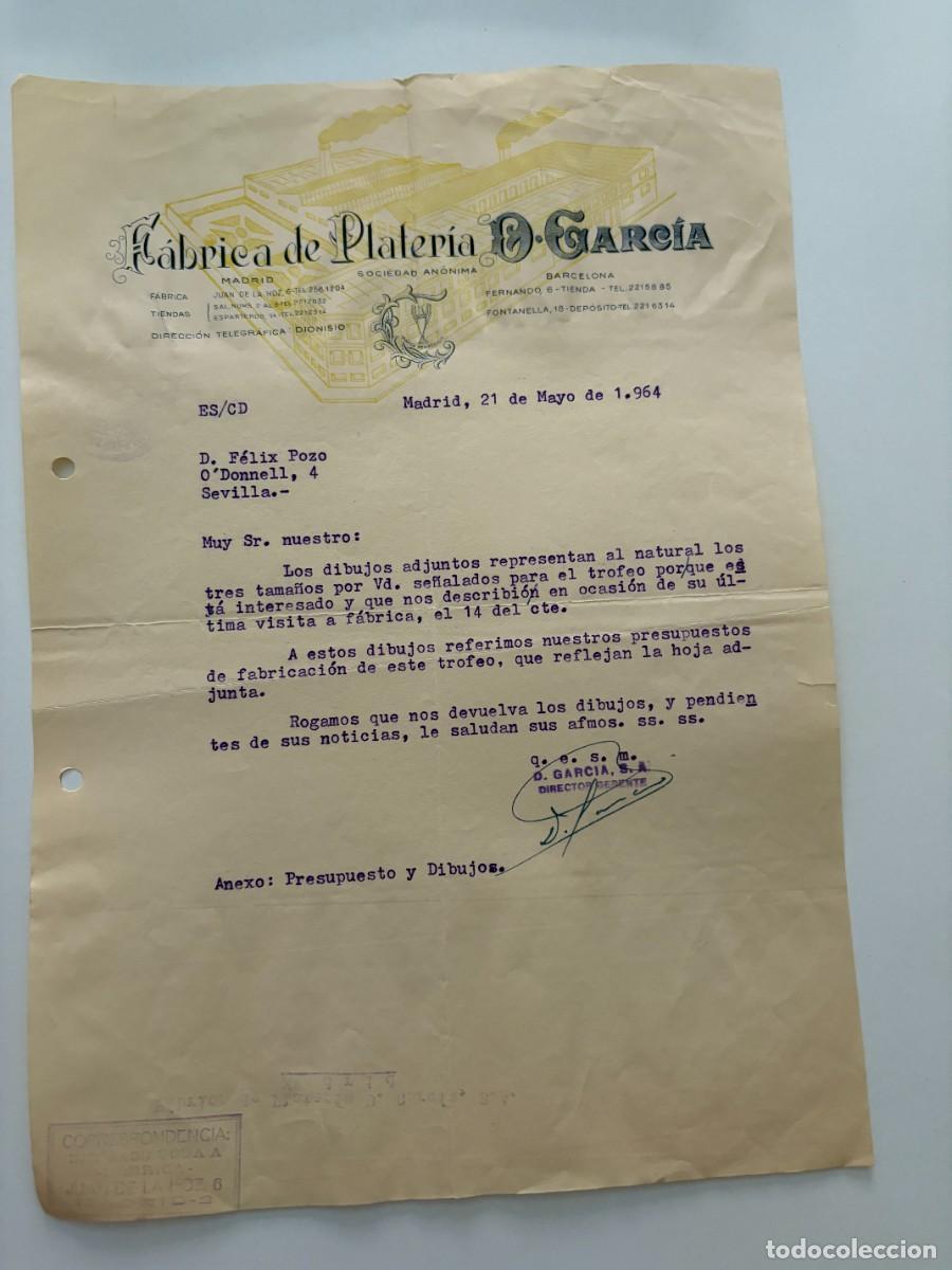 Cartas comerciales: CARTA COMERCIAL. FABRICA DE PLATERIA D. GARC&Iacute;A. MADRID, 1964