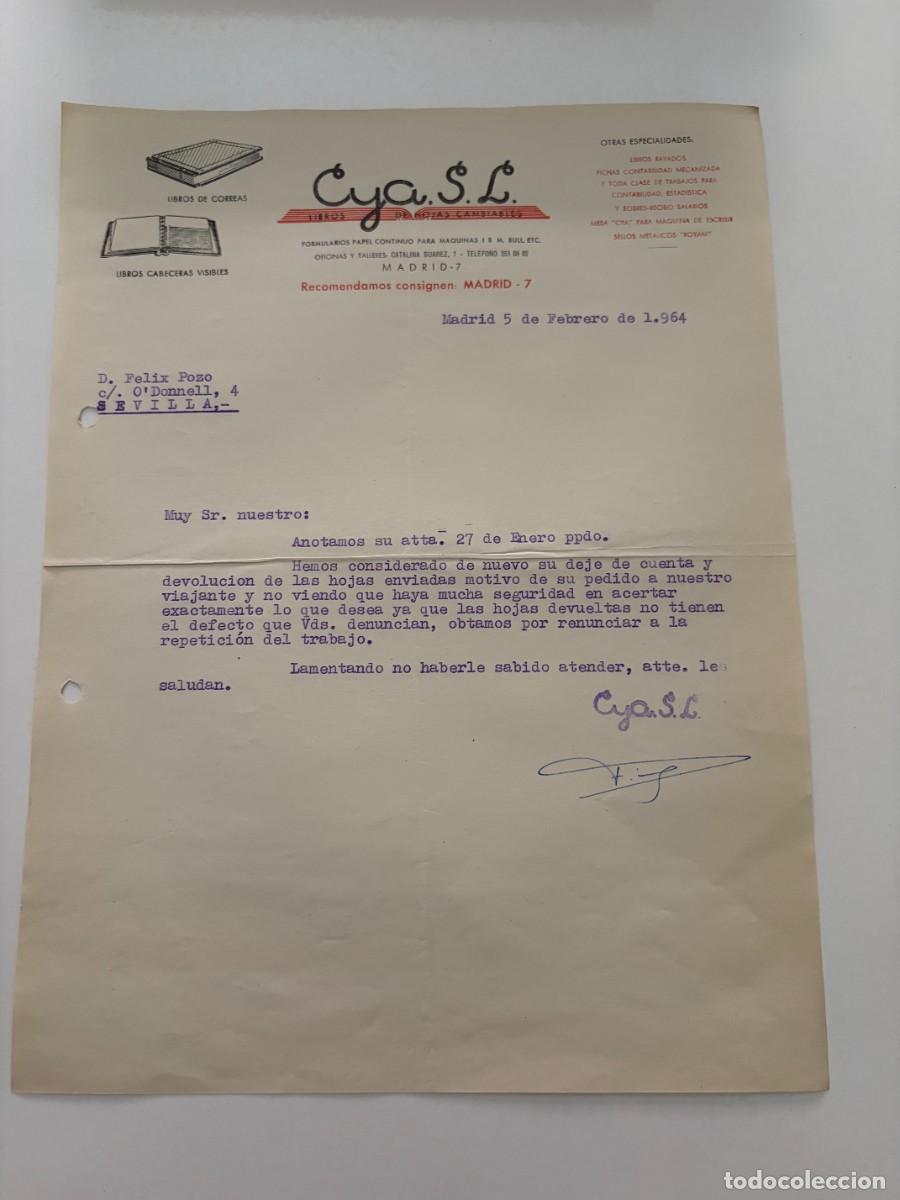 Cartas comerciales: CARTA COMERCIAL. CYA S.L. LIBROS DE HOJAS CAMBIABLES. MADRID, 1964