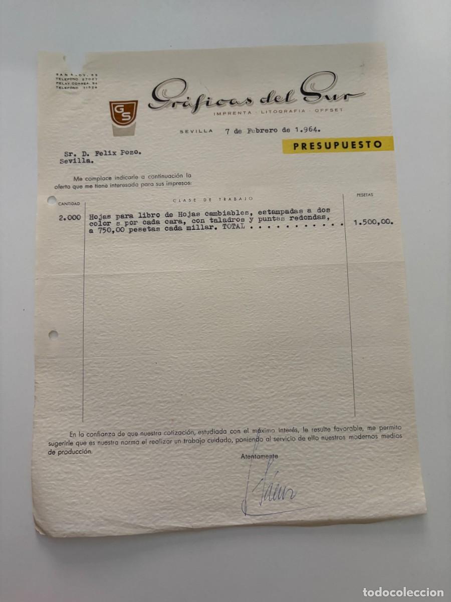 Cartas comerciales: CARTA COMERCIAL. FABRICAS DEL SUR. IMPRENTA, LITOGRAFIA, OFFSET. SEVILLA, 1964