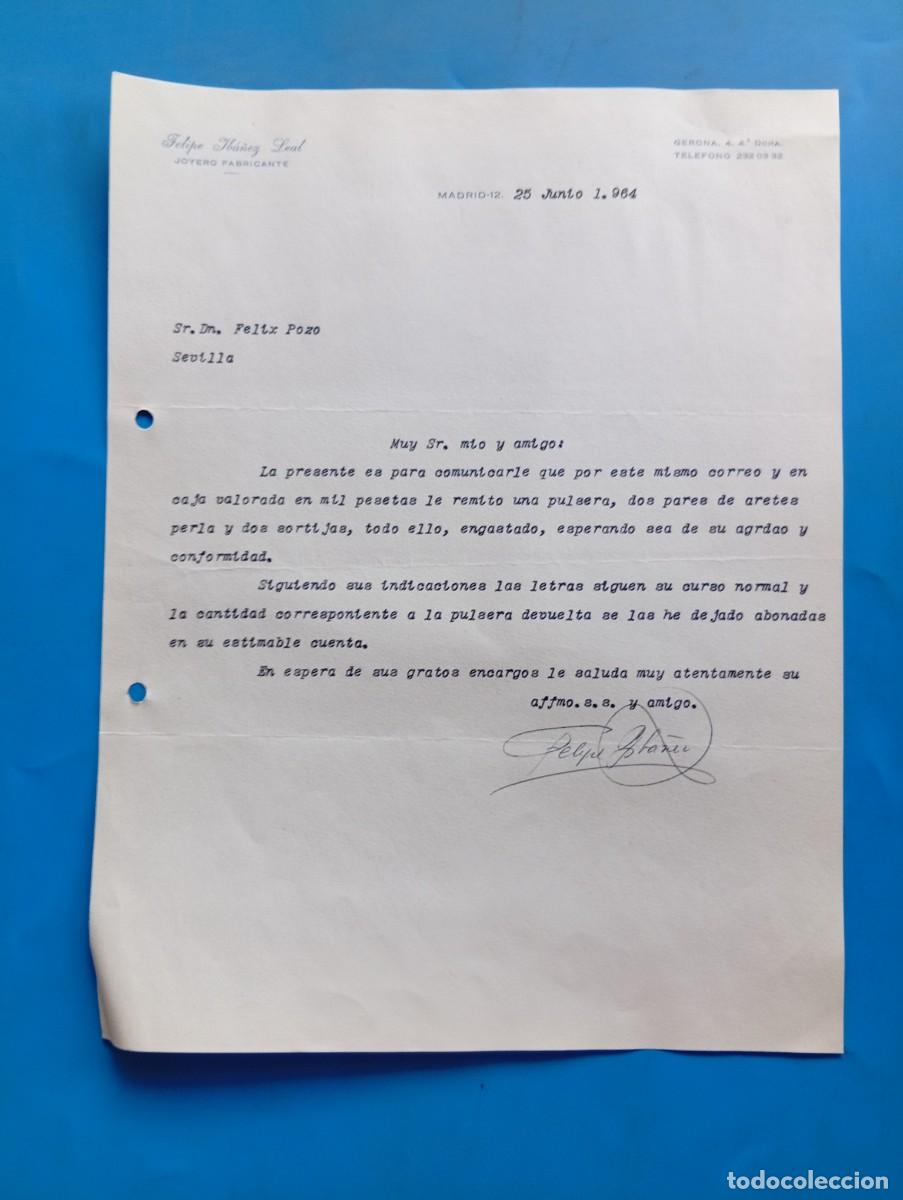 Cartas comerciales: CARTA COMERCIAL. MADRID. 1964. JOYEROS FABRICANTE. FELIPE YB&Aacute;&Ntilde;EZ LEAL.
