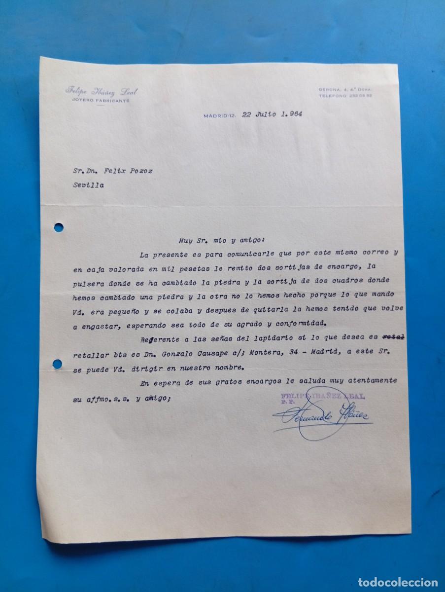 Cartas comerciales: CARTA COMERCIAL. MADRID. 1964. JOYEROS FABRICANTE. FELIPE YB&Aacute;&Ntilde;EZ LEAL.