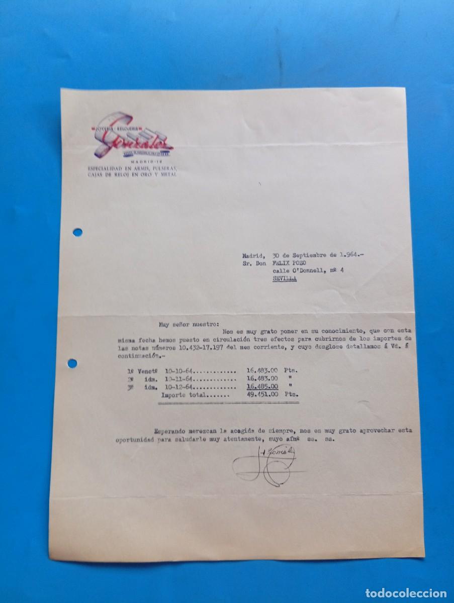 Cartas comerciales: CARTA COMERCIAL. MADRID. 1964. JOYER&Iacute;A-RELOJER&Iacute;A. ESPECIALIDAD EN PULSERAS-CAJAS DE RELOJ. GONZ&Aacute;LEZ.