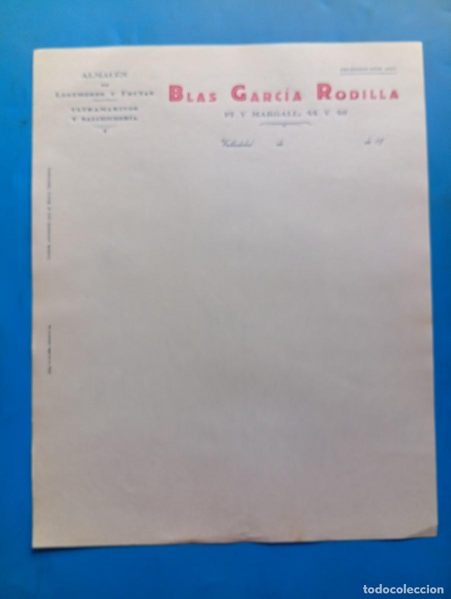 Cartas comerciales: CARTA COMERCIAL. VALLADOLID. ALMACEN DE LEGUMBRES-FRUTAS. ULTRAMARINOS-SALCHICHERIA. BLAS G&ordf;.RODILLA