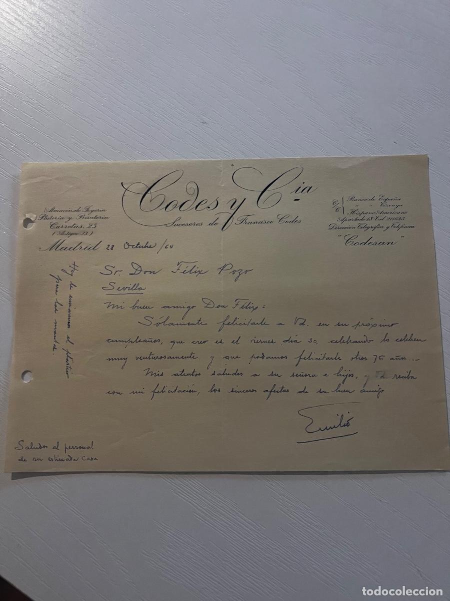 Cartas comerciales: CARTA COMERCIAL. MADRID, 1964. CODES Y CIA. SUCESORES DE FRANCISCO CODES. CODESAN