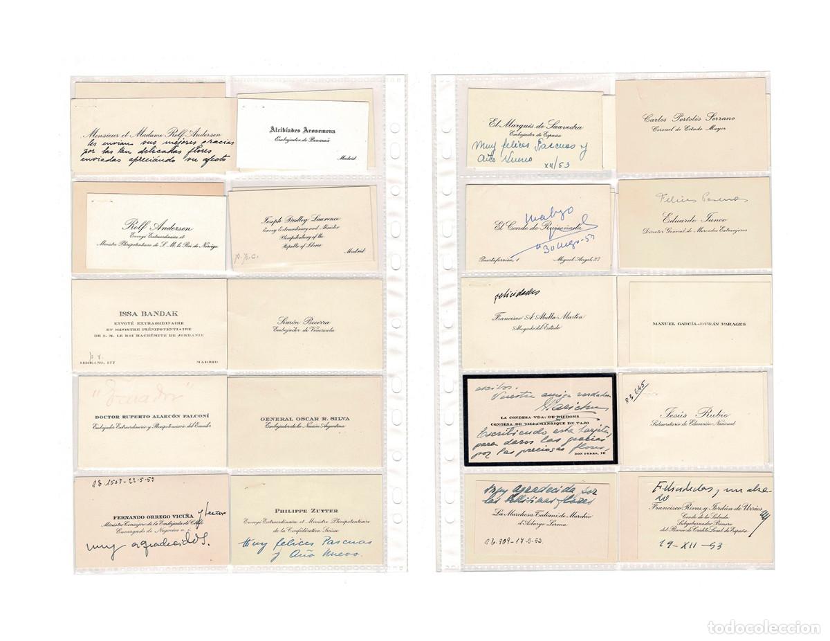 Commercial Letters: COLECCI&Oacute;N TARJETAS DE VISITA DIPLOM&Aacute;TICAS DE LA D&Eacute;CADA DE 1950 EMBAJADORES, MINISTROS ..