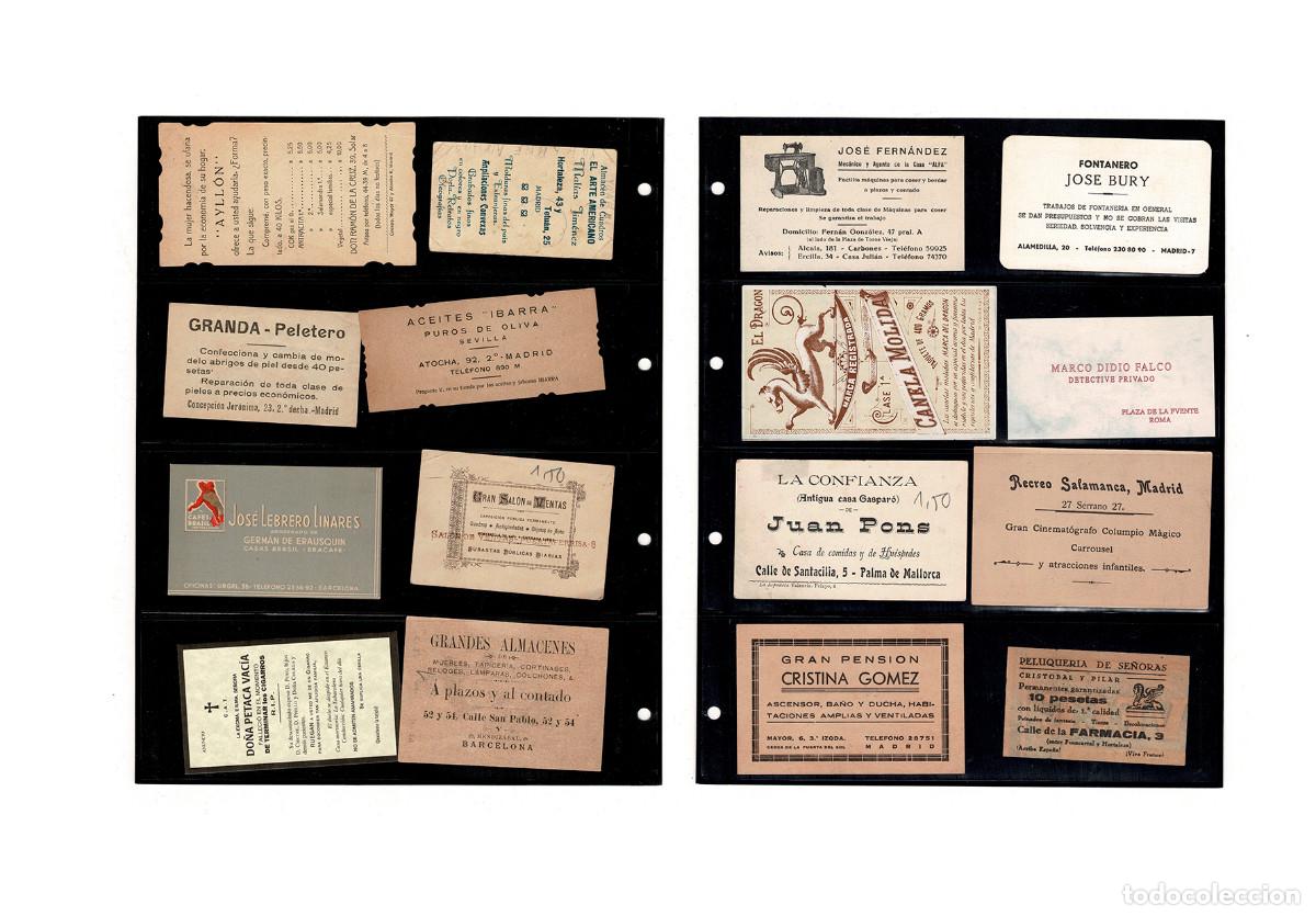 Cartas comerciais: COLECCI&Oacute;N DE 16 ANUNCIOS, PUBLICITARIA, COMERCIALES Y TARJETAS DE VISITA.