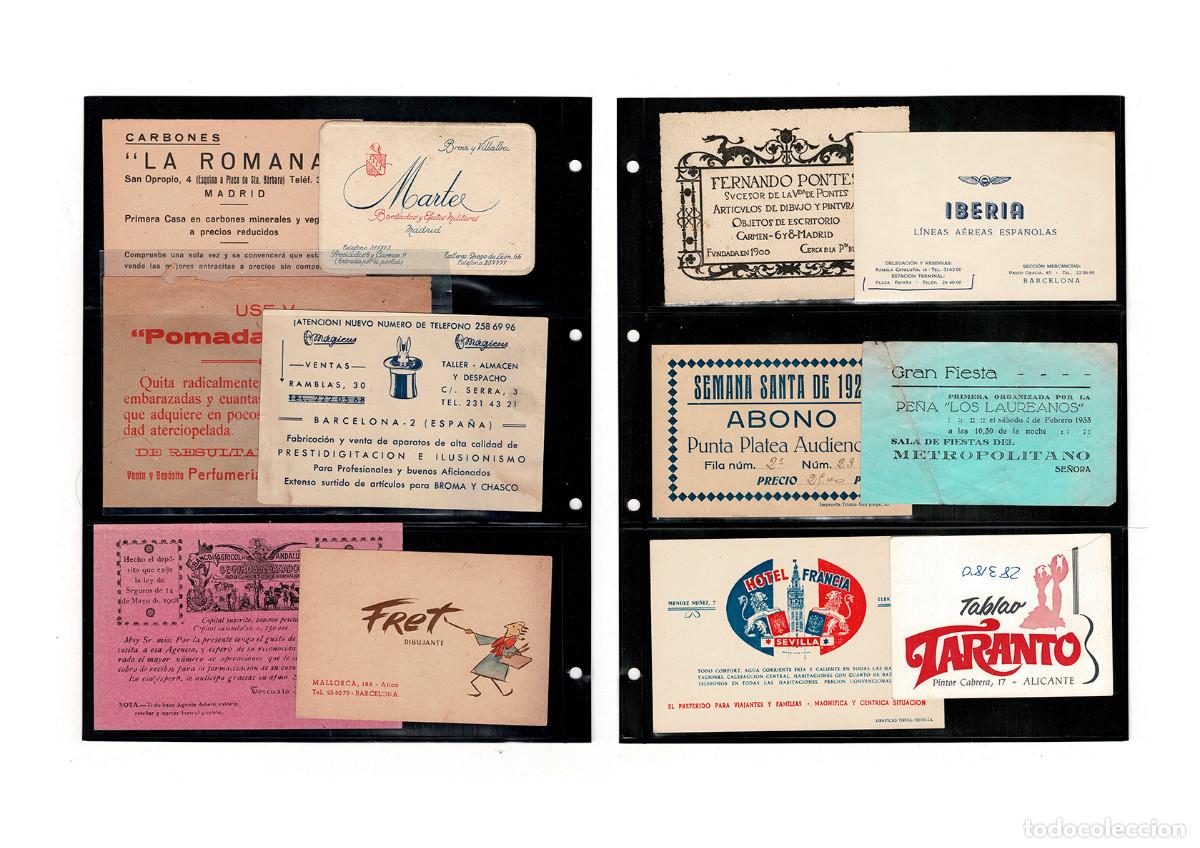 Gesch&auml;ftsbriefe: LOTE DE 12 TARJETAS Y FOLLETOS PUBLICITARIOS Y COMERCIALES ANTIGUOS