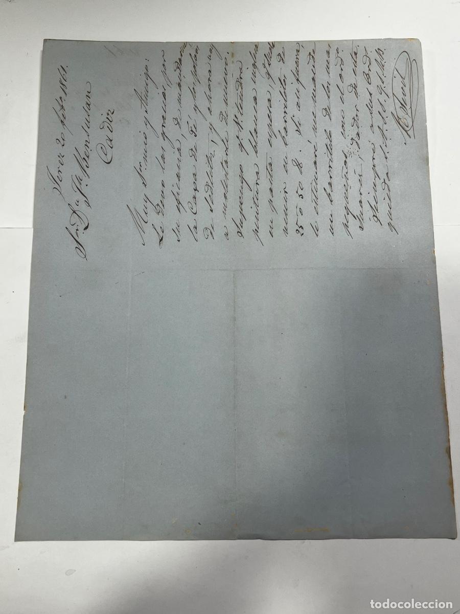 Cartas comerciales: CARTA. 1861. JOS&Eacute; BENSUSAN A MAURICIO SEVIL.