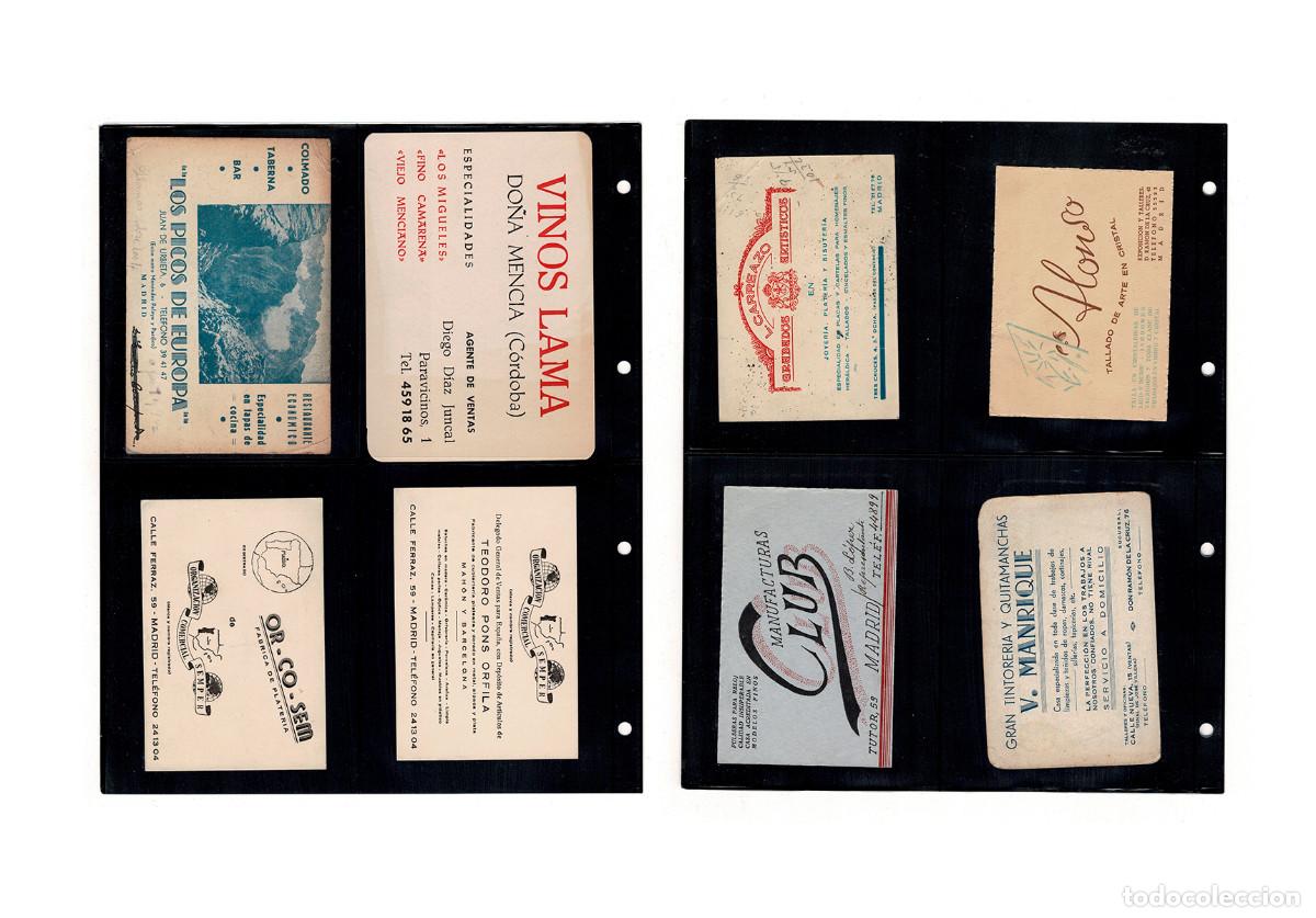 Cartas comerciais: PUBLICIDAD ANTIGUA. ANTIGUO TARJETERO &Aacute;LBUM CON TARJETAS COMERCIALES DE MADRID (A&Ntilde;OS 50/60).