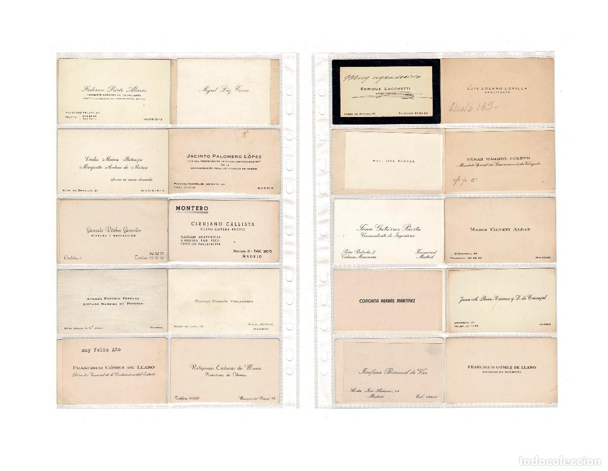 Gesch&auml;ftsbriefe: 20 TARJETAS DE VISITA Y FELICITACI&Oacute;N ANTIGUAS. MADRID A&Ntilde;OS 30/50. M&Eacute;DICOS, MILITARES Y ALTA SOCIEDAD