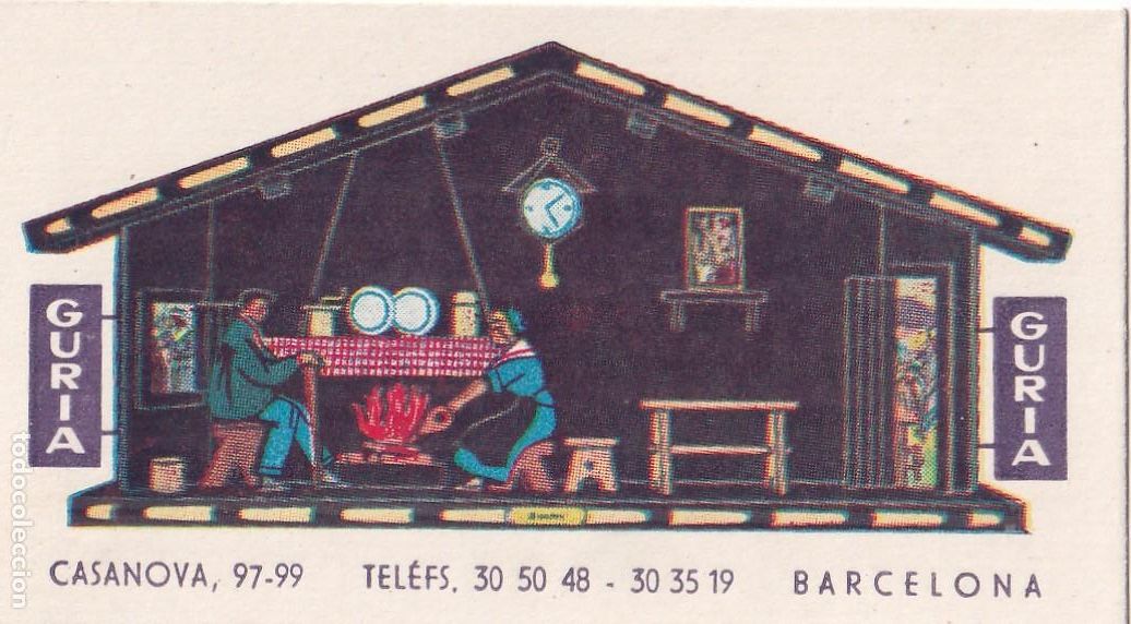 Gesch&auml;ftsbriefe: Tarjeta de visita comercial. Guria restaurante vasco, Casanova 97 Barcelona