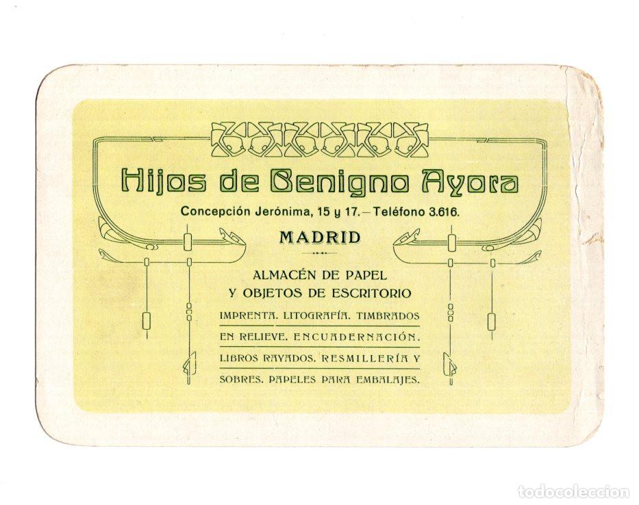 Cartas comerciales: TARJETA COMERCIAL HIJOS BENIGNO AYORA. CONCEPCI&Oacute;N JER&Oacute;NIMA, 15 Y 17, MADRID
