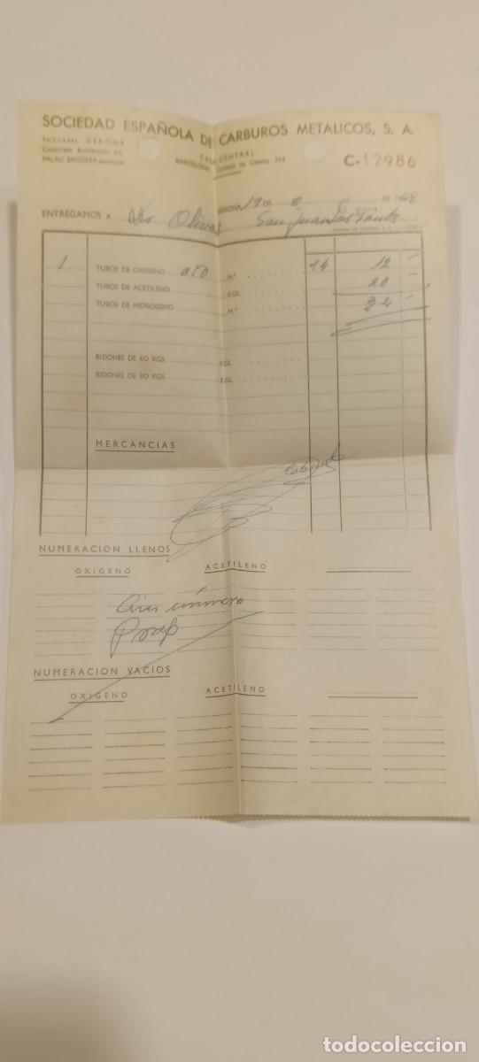 Cartas comerciales: Albar&aacute;n Antiguo Carburos Met&aacute;licos (Gerona, 1968) - Documento Comercial