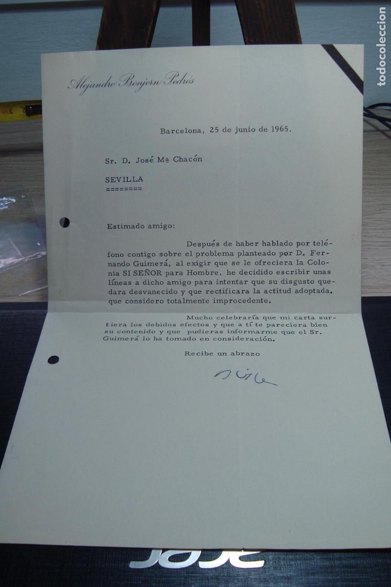 Cartas comerciales: ANTIGUA CARTA COMERCIAL. ALEJANDRO BONJORN PEDROS. BARCELONA 1965.