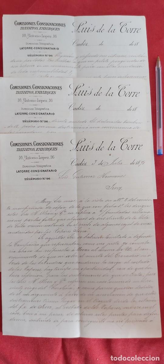 Cartas comerciales: 4 CARTA COMERCIAL LUIS DE LA TORRE 1890 (( PEDIDOS M&Iacute;NIMOS 10 &euro; ) CAJA N.&ordm; 6