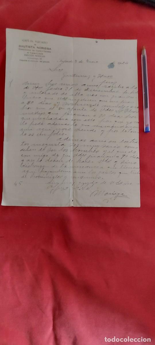Cartas comerciales: CARTA, CAFE EL VIZCAINO,DE BAUTISTA NORIEGA,PILO&Ntilde;A ASTURIA 1924 (( PEDIDOS M&Iacute;NIMOS 10 &euro; ) CAJA N.&ordm; 6