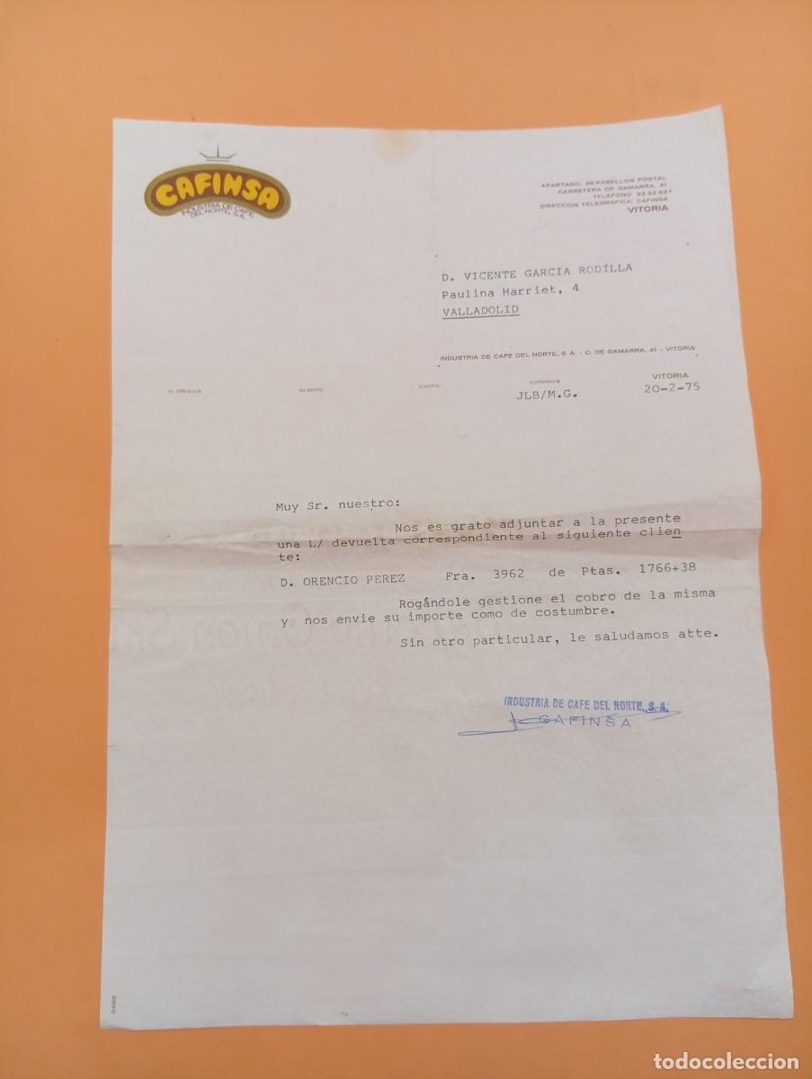 Lettere commerciali: CARTA COMERCIAL. VITORIA. 1975. CAFINSA. INDUSTRIA DE CAFE DEL NORTE, S. A.