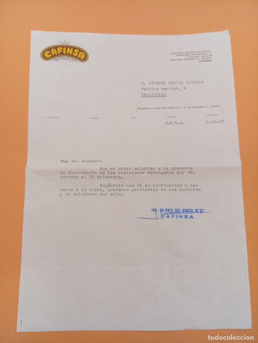 Cartas comerciales: CARTA COMERCIAL. VITORIA. 1973. CAFINSA. INDUSTRIA DE CAFE DEL NORTE, S. A.