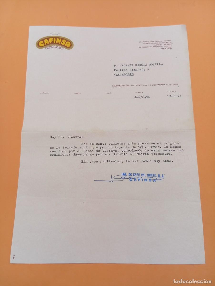 Cartas comerciales: CARTA COMERCIAL. VITORIA. 1973. CAFINSA. INDUSTRIA DE CAFE DEL NORTE, S. A.