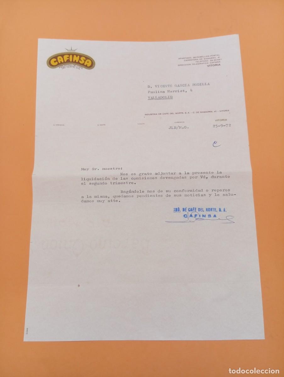 Cartas comerciales: CARTA COMERCIAL. VITORIA. 1972. CAFINSA. INDUSTRIA DE CAFE DEL NORTE, S. A.