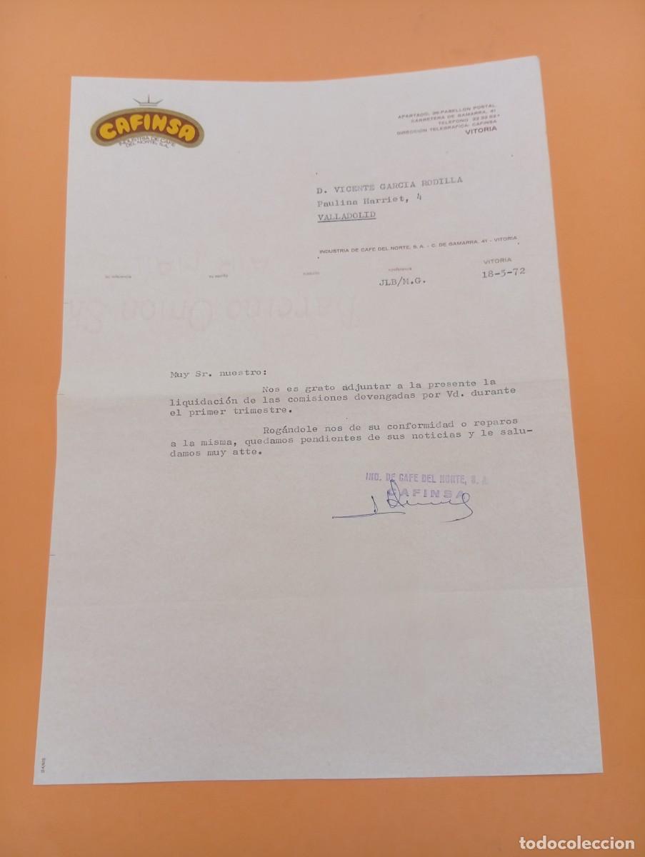 Cartas comerciales: CARTA COMERCIAL. VITORIA. 1972. CAFINSA. INDUSTRIA DE CAFE DEL NORTE, S. A.