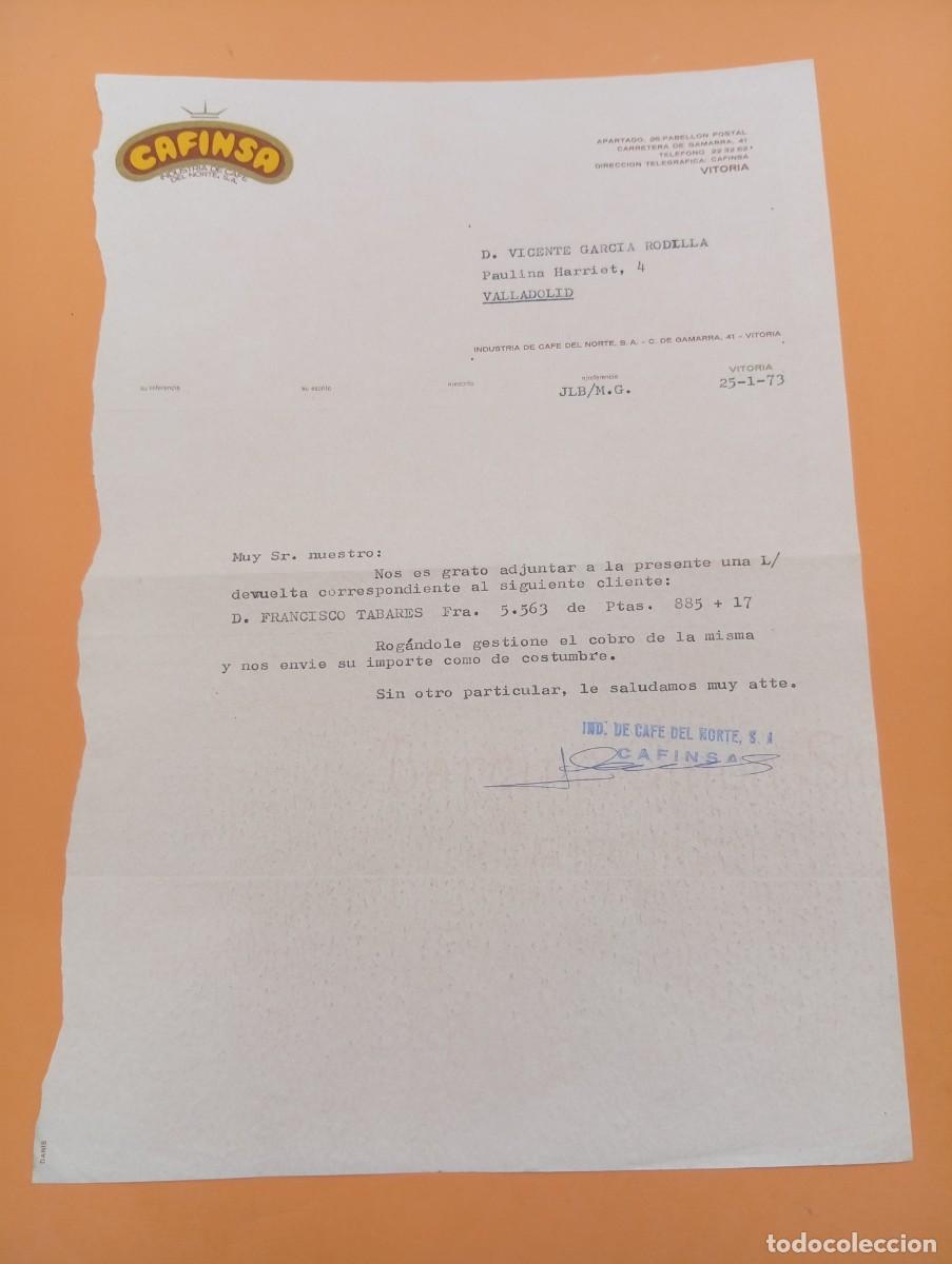 Cartas comerciales: CARTA COMERCIAL. VITORIA. 1973. CAFINSA. INDUSTRIA DE CAFE DEL NORTE, S. A.