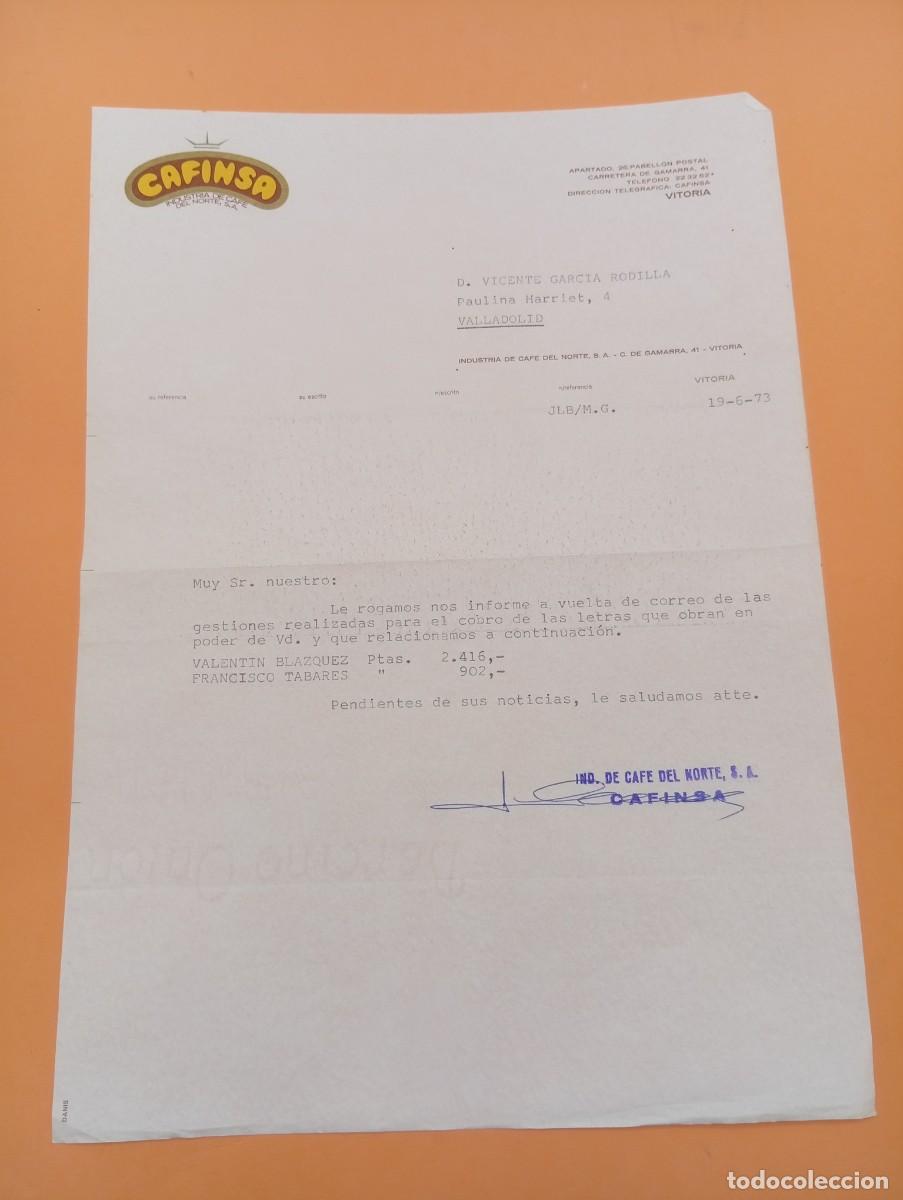 Cartas comerciales: CARTA COMERCIAL. VITORIA. 1973. CAFINSA. INDUSTRIA DE CAFE DEL NORTE, S. A.