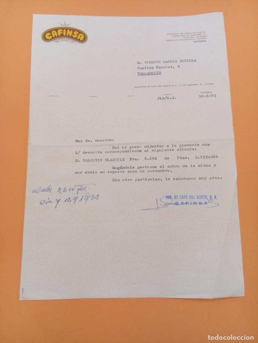 Cartas comerciales: CARTA COMERCIAL. VITORIA. 1973. CAFINSA. INDUSTRIA DE CAFE DEL NORTE, S. A.